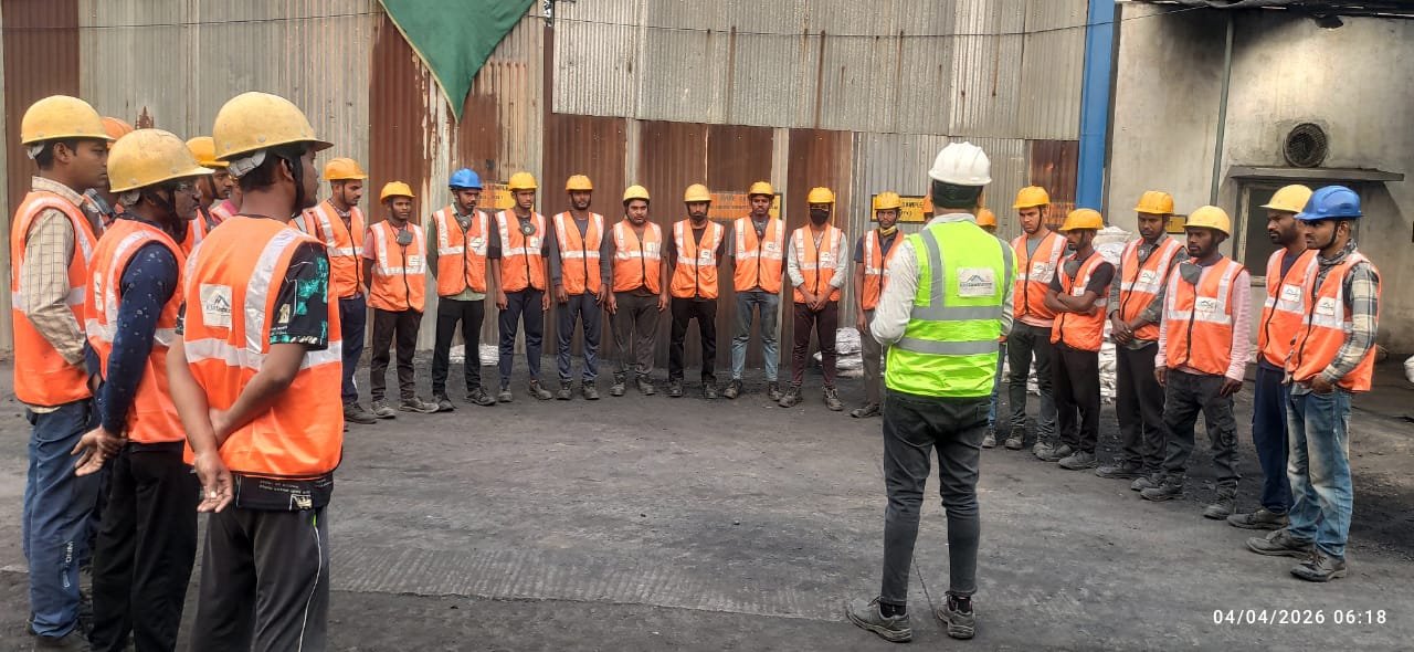 Engineering and site teams working in an industrial plant environment