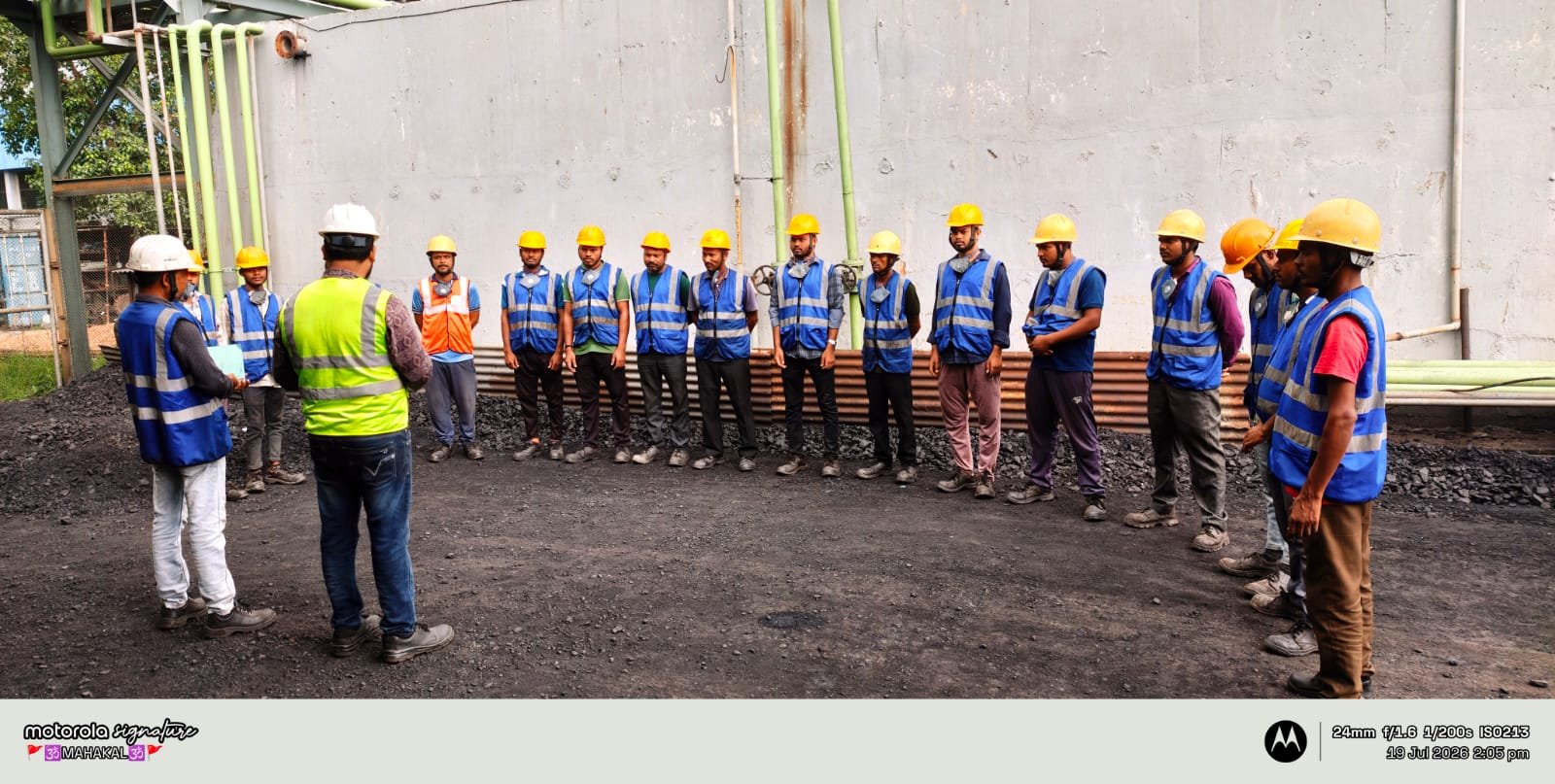 Structural and piping erection work at a power generation facility