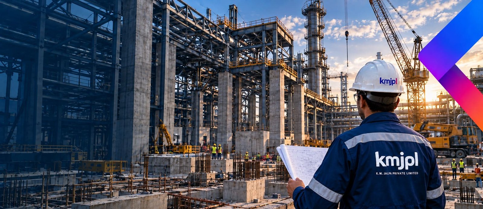 Civil construction activity at an industrial site executed by KMJPL